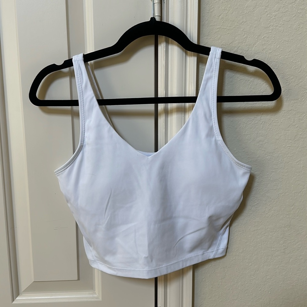 Cropped white tank top, feels like Lululemon quality.